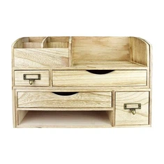 Kihúzható fából készült asztali szervező